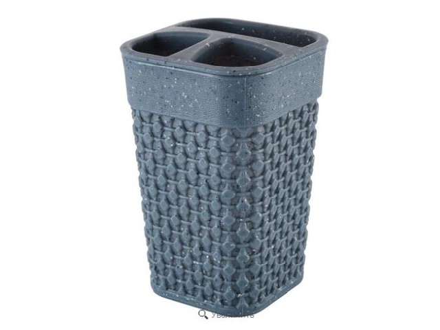 Подставка для зубных щеток Plast Team Stone 74х74х113мм темный камень 